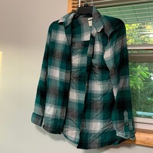 Green Boyfriend Fit Flannel American Eagle - Size S